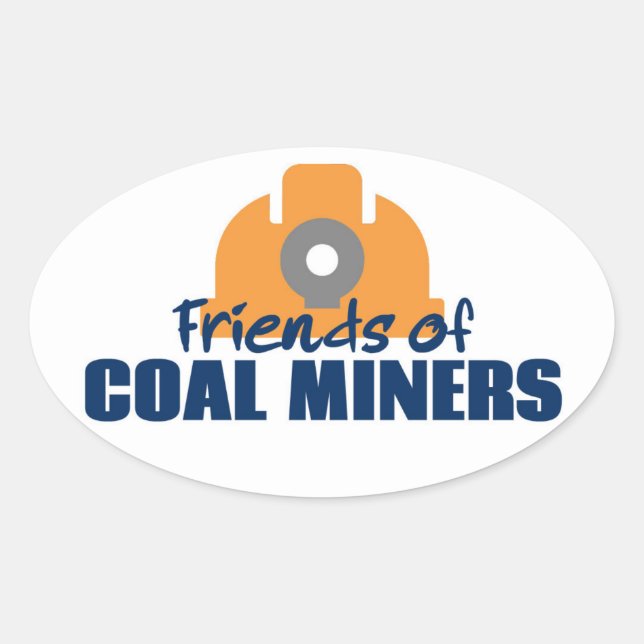 Kol Miners vänner Ovalt Klistermärke (Framsida)
