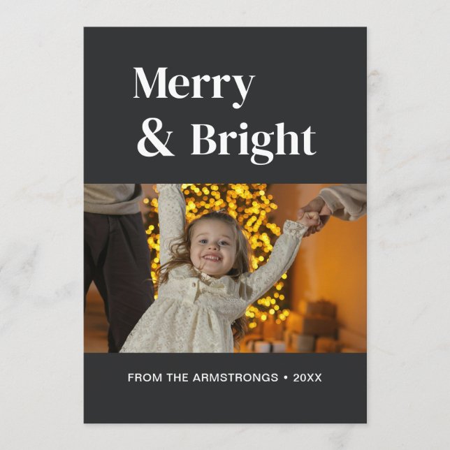 Kol Minimalistisk Glädjerik Jul Julkort (Framsida)