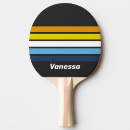 Kol natt över randig med namn pingisracket