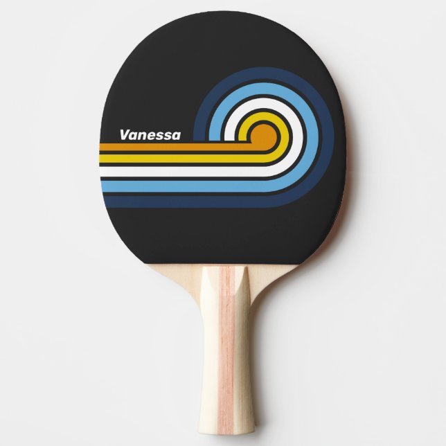 Kol Nattfall Lockiga Ränder med Namn Pingisracket (Framsidan)