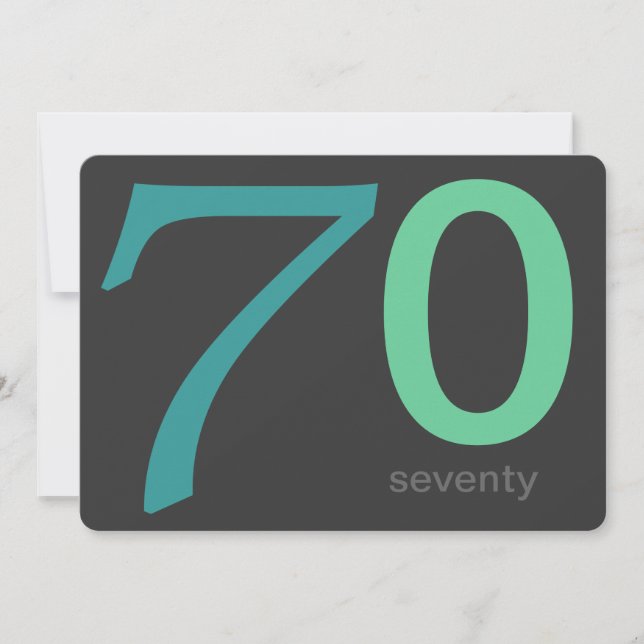 Kol och blå Anpassningsbar 70:e födelsedagsinbjuda Inbjudningar (Framsida)