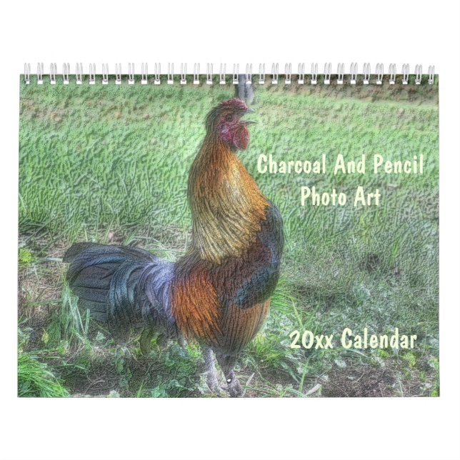Kol- och penntecknad fotoart kalender (Omslag)