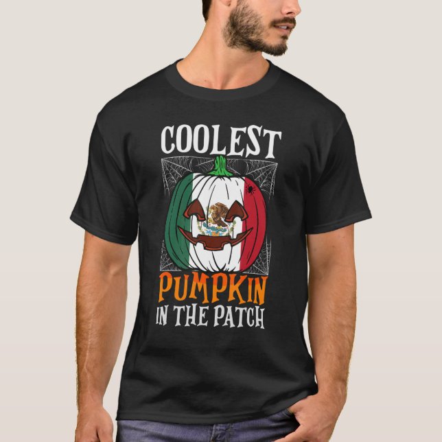 Kol Pumpkin i den mexikanska Jacken Patch Flagga O T Shirt (Framsida)