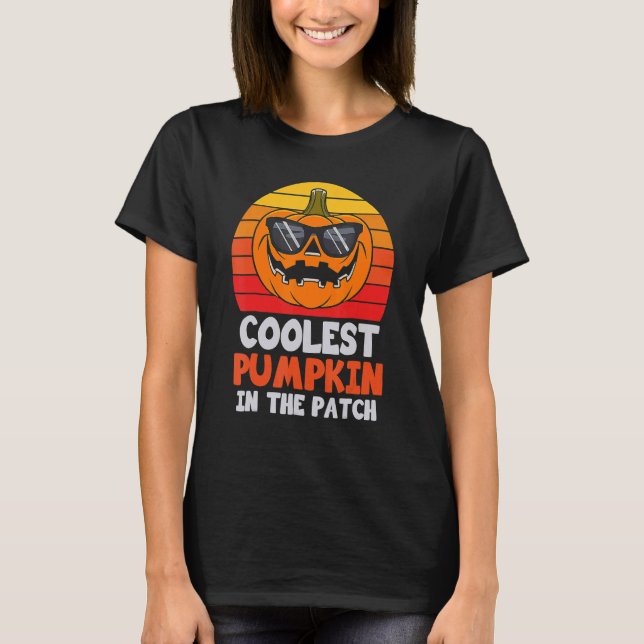 Kol Pumpkin i Patch Halloween Boys Girls T Shirt (Framsida)