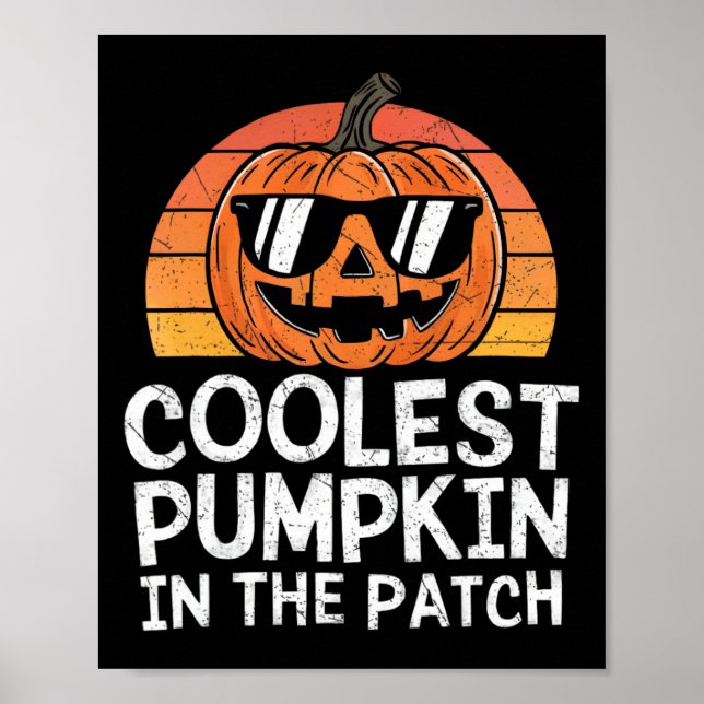 Kol Pumpkin i Patch Halloween Outfit Tonåring Poster (Framsidan)