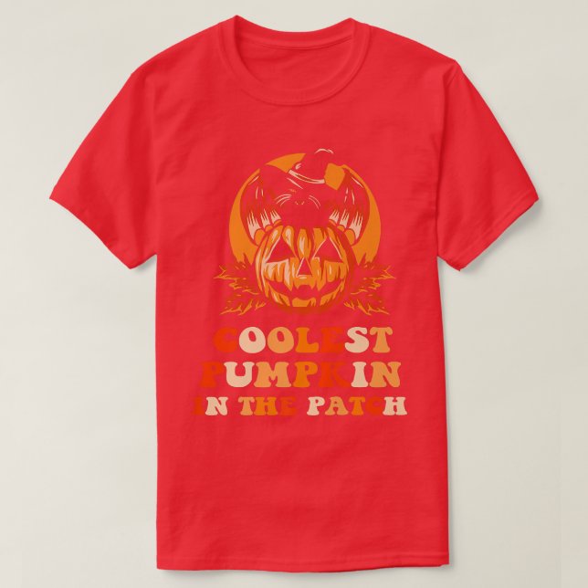 Kol Pumpkin i Patch Halloween Pumpkin med T Shirt (Design framsida)