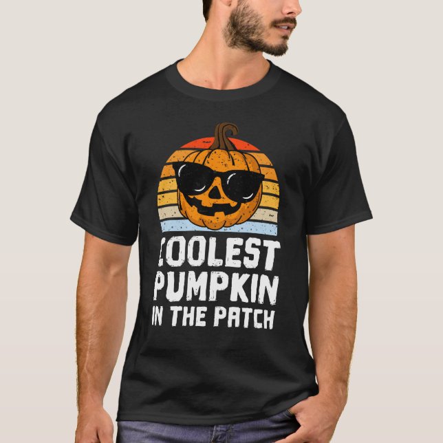 Kol Pumpkin i plåstret, Halloween Manar T Shirt (Framsida)