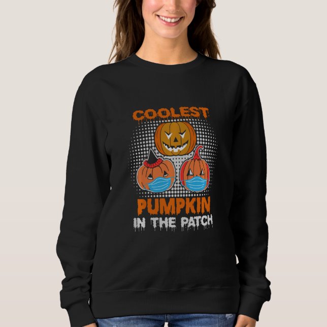 Kol Pumpkin in Patch Ansikte Mask Halloween B T Shirt (Framsida)