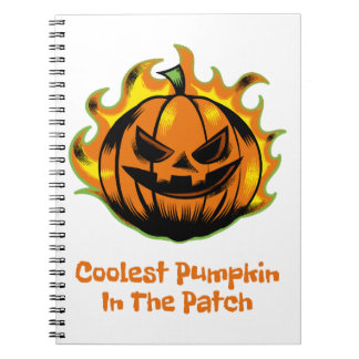 Kol Pumpkin in Patch Funny Halloween Manar Anteckningsbok