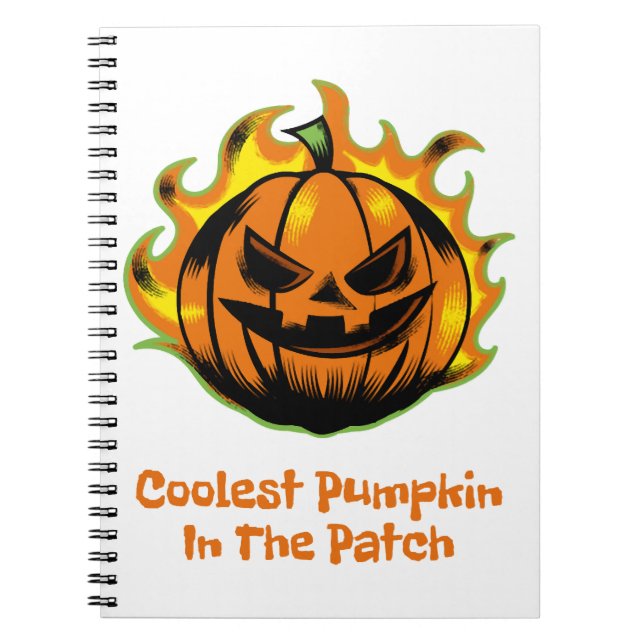 Kol Pumpkin in Patch Funny Halloween Manar Anteckningsbok (Framsidan)