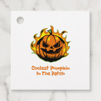 Kol Pumpkin in Patch Funny Halloween Manar Gåvor Etiketter