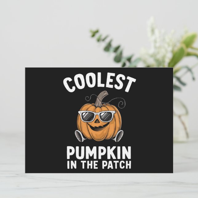 Kol Pumpkin in Patch Halloween Inbjudningar (Stående Fram)