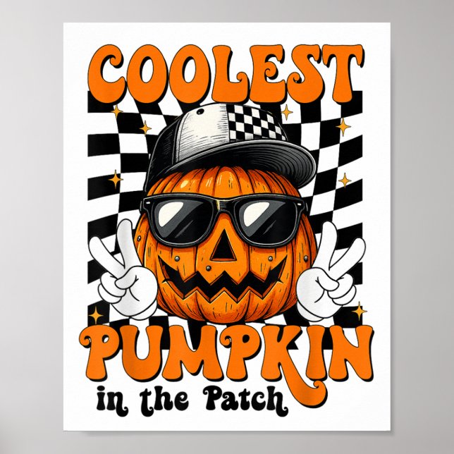 Kol Pumpkin in Patch Halloween Shirt Boy K Poster (Framsidan)