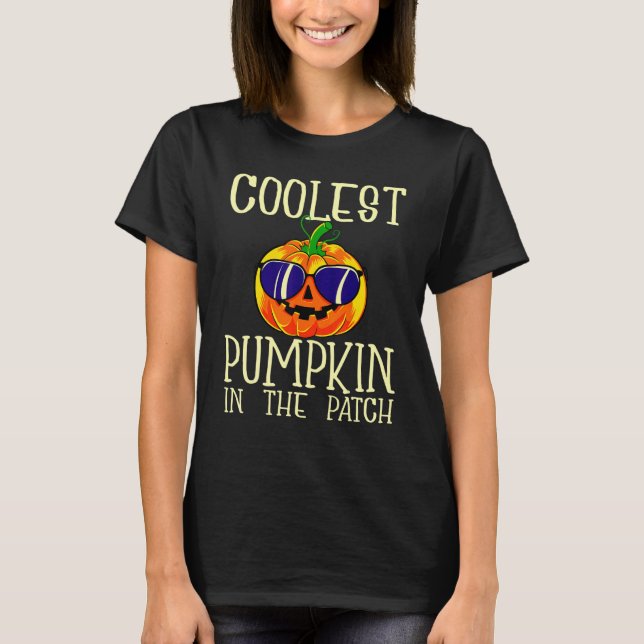 Kol Pumpkin in Patch Halloween T Shirt (Framsida)