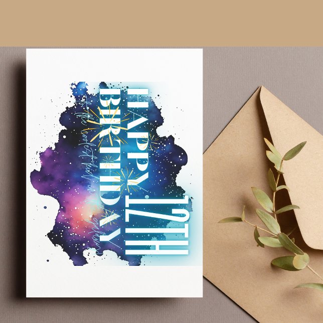 Kol unge i galaxa-födelsedagskort helgkort (Skapare uppladdad)