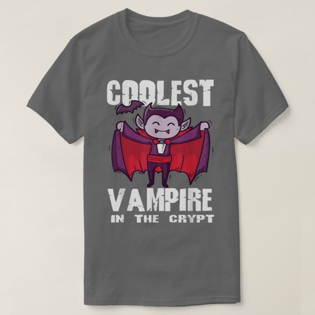 Kol Vampire in Crypt Vampir Halloween Vam T Shirt (Design framsida)