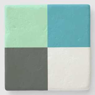 Kol White Teal Grönt Aqua Blue Modern Mönster Underlägg Sten