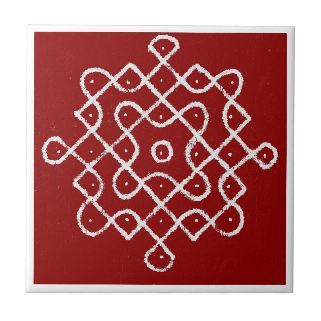 Kolam Rangoli Kakelplatta (Framsidan)