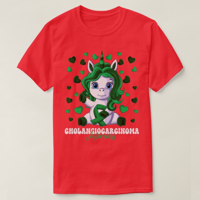 Kolangiokarcinom - medvetenhet Månad Grönt Ribbon  T Shirt (Design framsida)