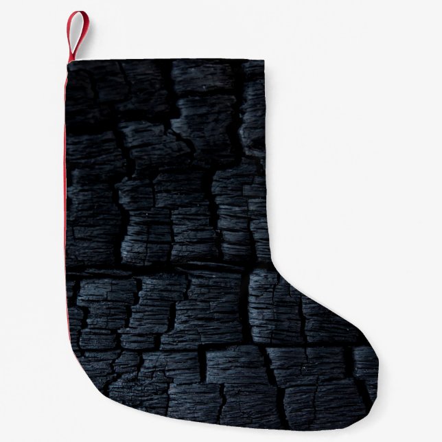Kolaska som bränts ned i kol liten julstrumpa (Framsidan)