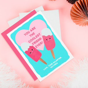 Kolast Friend Popsicle Galentine's Valentine's Julkort