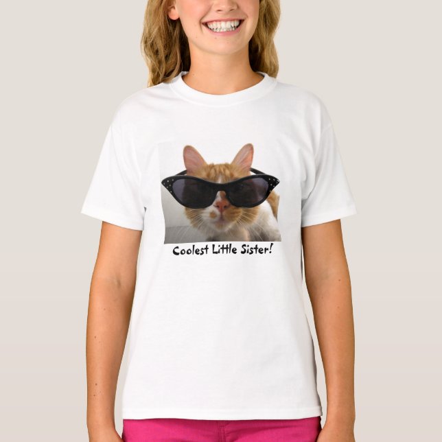 Kolast Little Sister Coola Cat Girls T-Shirt (Framsida)