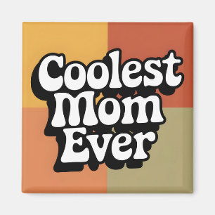 Kolast Mamma någonsin Retro Groovy Text Magnet