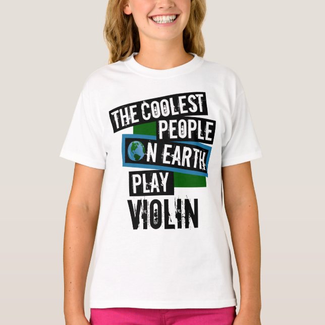 Kolast People's Earth Play Violin T Shirt (Framsida)