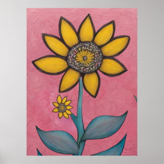 Kolblyertspenna - Baby bun blomma Poster