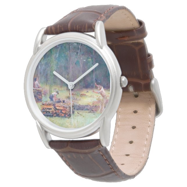 Kolbrännare Träkluvare Tom Roberts 1886  Armbandsur (Vinklad)