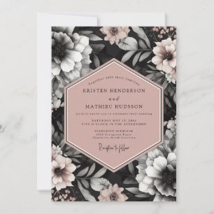 Kolbröllop Elegant Bloom Bröllop Inbjudningar