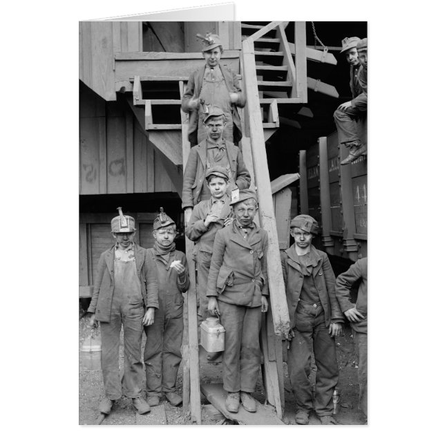 Kolbrytarpojkar, 1900 hälsningskort (Framsidan)