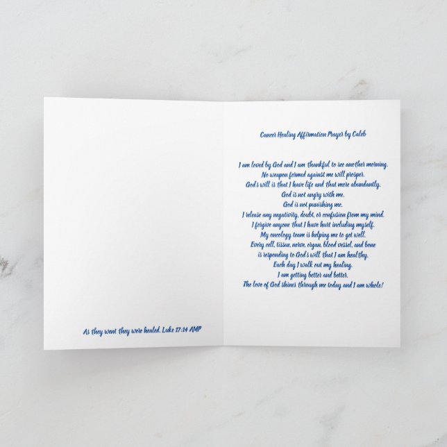 Köldbekräftelsebön av Caleb Card Kort (Inuti)