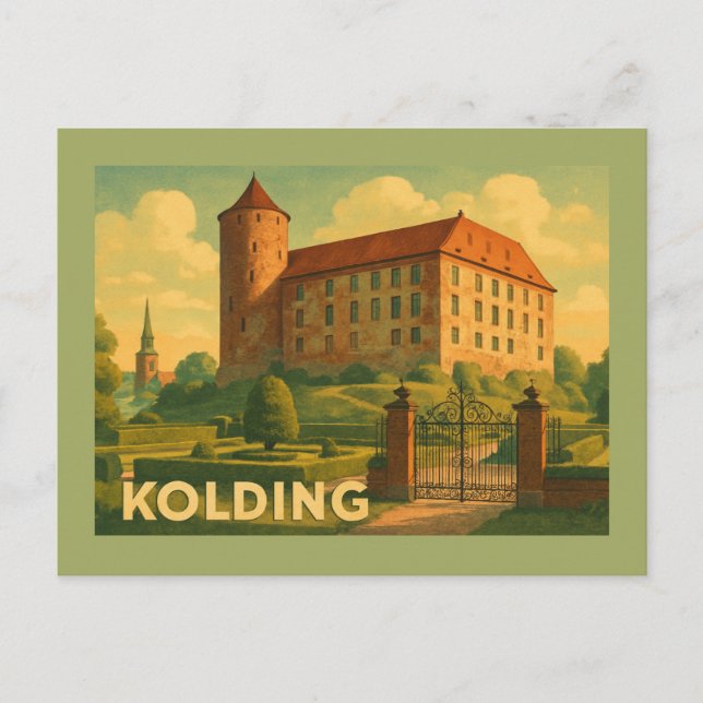 Kolding Danmark Slott Vykort (Framsida)