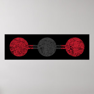 Koldioxid molekylstruktur poster