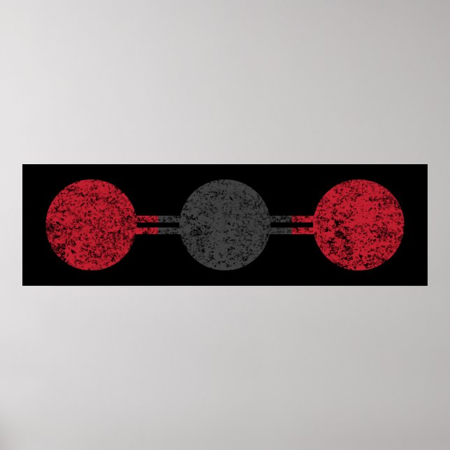 Koldioxid molekylstruktur poster (Framsidan)