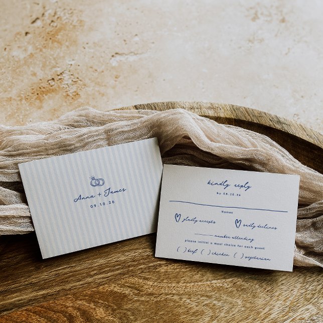 Köldval för blått Hand plockade Bröllop OSA Kort (Skapare uppladdad)