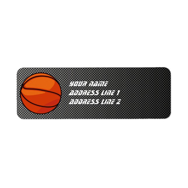 Kolfiber, blixt Basketball Returadress Etikett (Framsidan)