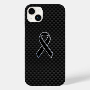 Kolfiberfiber i Chrome Stil Black Ribbon Awareness