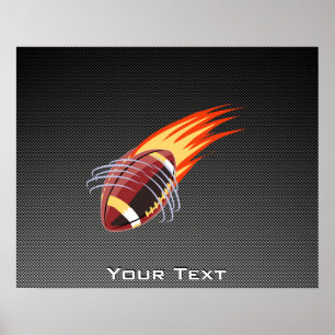 Kolfiberutseendet Flamfotboll Poster