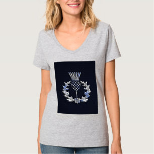 Kolfiberutskrift Silver Scottish Thistle Tee