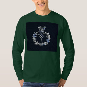 Kolfiberutskrift Silver Scottish Thistle Tee Shirt