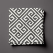 Kolgrå Grekisk Nyckel Mönster