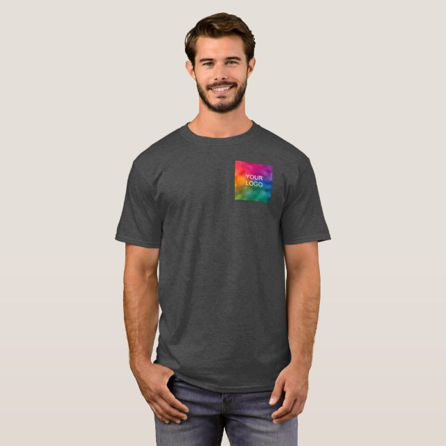 Kolgrå Heather Färgmall Anpassa T Shirt (Hel framsida)