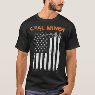 Kolgrävarflagga verktyg USA gruvdrift gruvarbetare T Shirt