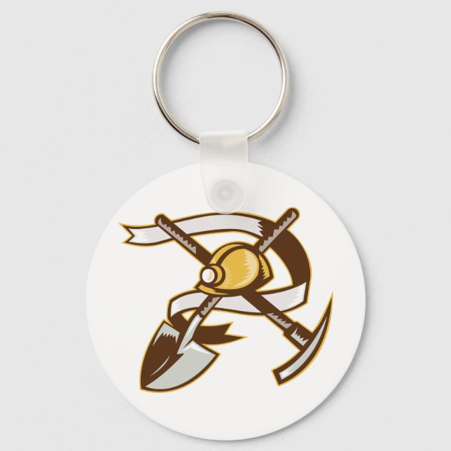 Kolgruvarbetare, spade shovel-pickax nyckelring (Framsida)