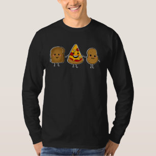 KOLHYDRATER ÄR VÄNNER Söt illustration toast pizza T Shirt