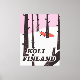 Koli Finland vintage reseaffisch Canvastryck
