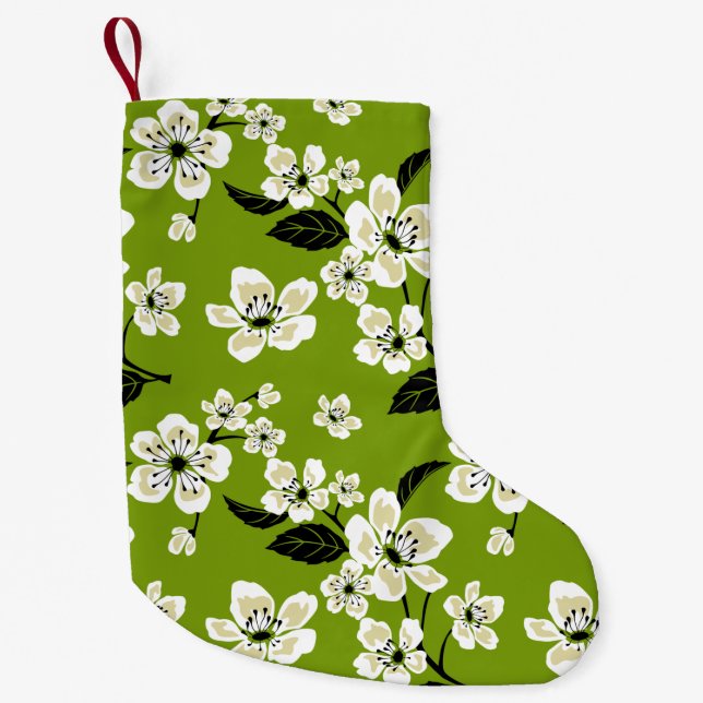 KOLIBÄRBLOMMA - SAKURA (MATCHA GRÖN) LITEN JULSTRUMPA (Framsidan)