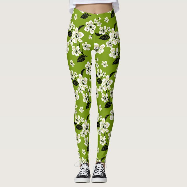 KOLIBLOSSOM - SAKURA (MATCHA) LEGGINGS (Framsida)